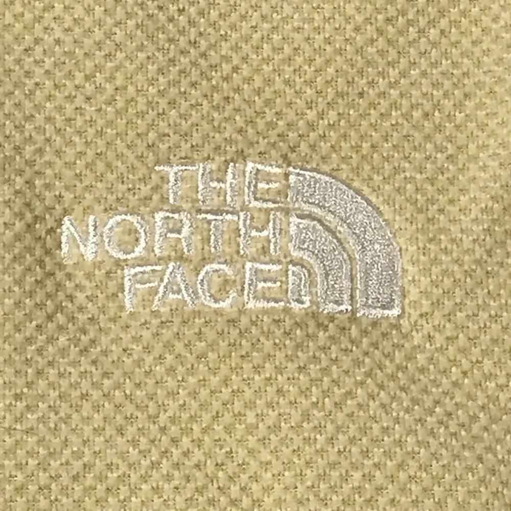 The North Face Quarter Zip Pullover Mens M Beige Waffle Knit Mock Neck Sweater